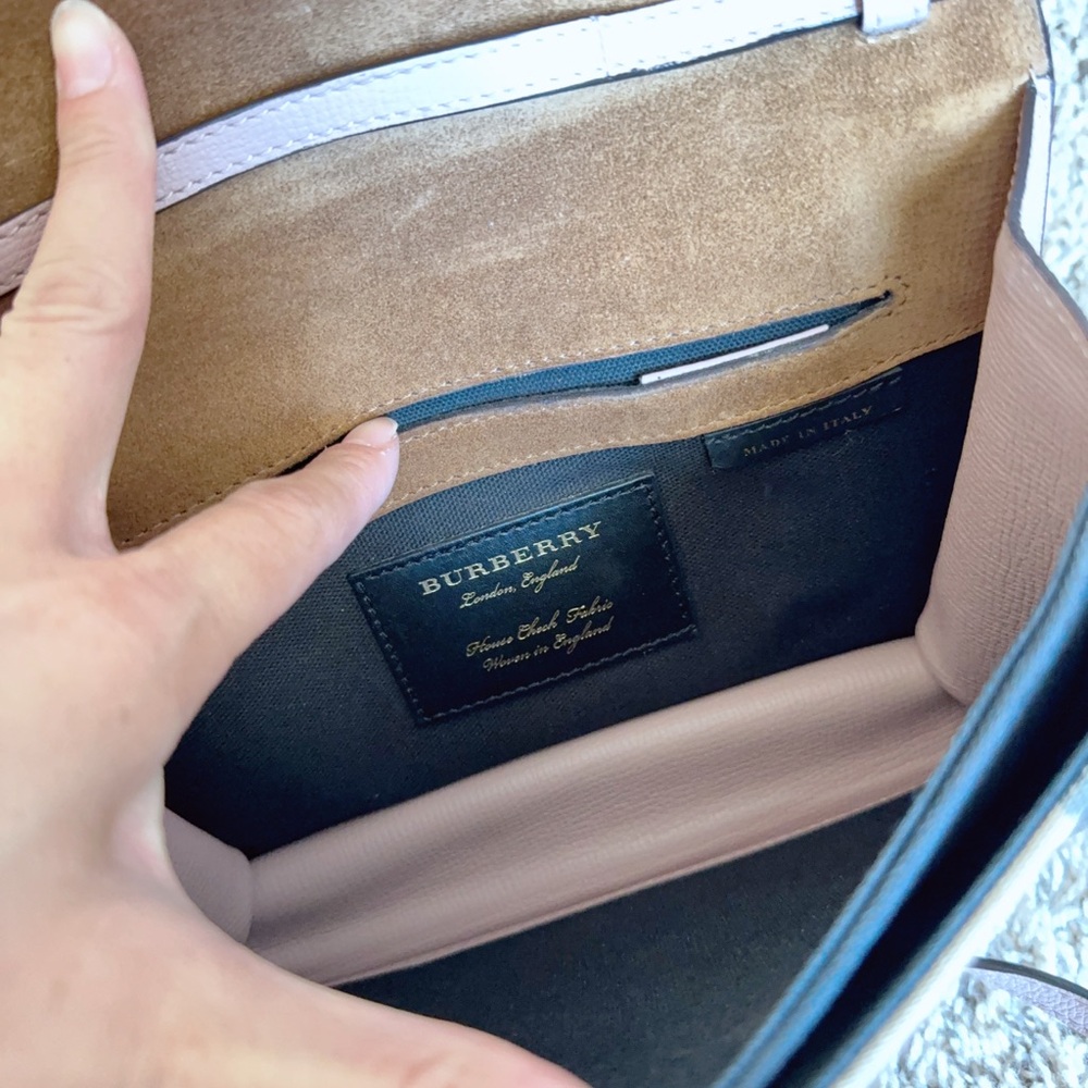 Burberry Macken Crossbody Bag Leather and House Check Canvas Small - Picture 6 of 11